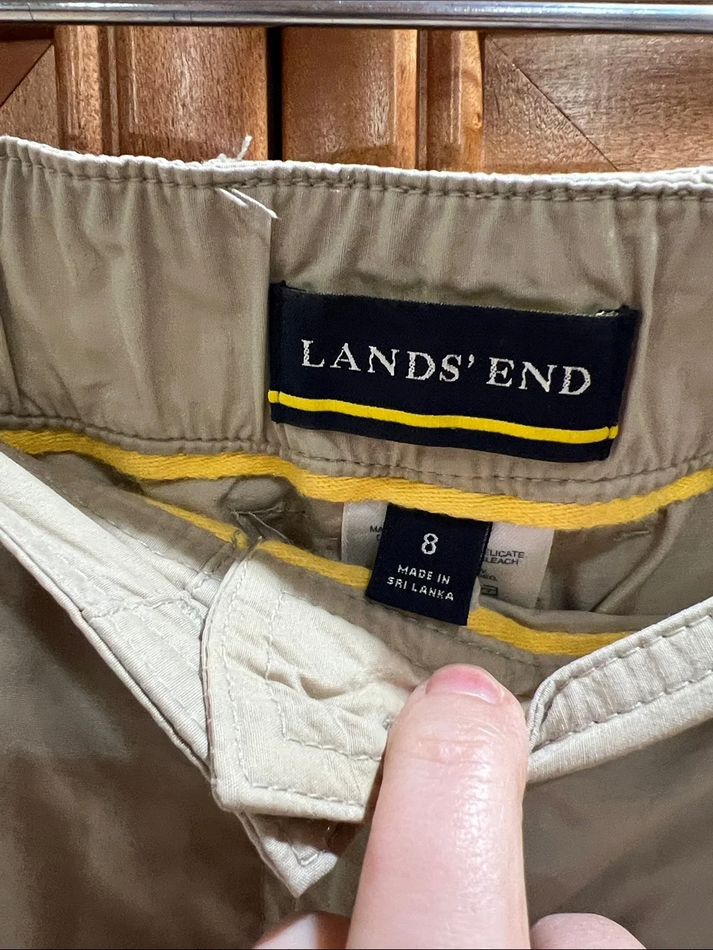 Lands End  Khaki Cargo Pocket Mini Skort - Picture 4 of 7
